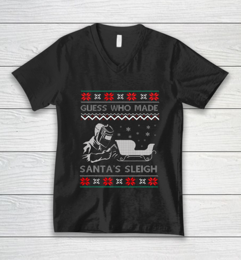 Ugly Christmas Welder Tee Funny Xmas Pajamas Gifts Welders V-Neck T-Shirt