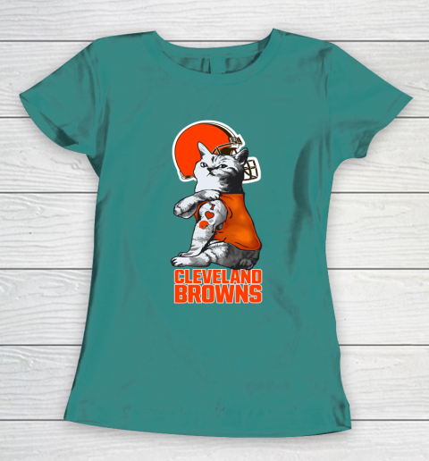 NFL Football My Cat Loves Cleveland Browns Women's T-Shirt 10