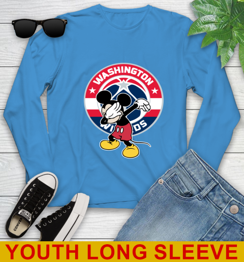 Washington Wizards NBA Basketball Dabbing Mickey Disney Sports Youth Long Sleeve 8