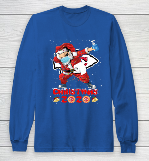 Kansas City Chiefs Funny Santa Claus Dabbing Christmas 2020 NFL Long Sleeve T-Shirt 6
