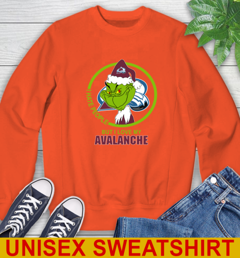 Colorado Avalanche NHL Christmas Grinch I Hate People But I Love My Favorite Hockey Team Sweatshirt 4