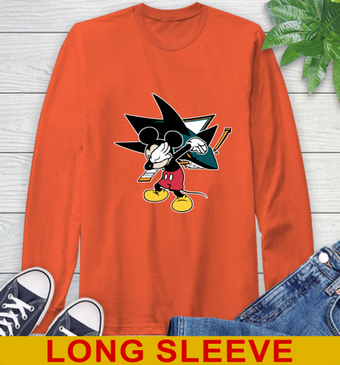 San Jose Sharks NHL Hockey Dabbing Mickey Disney Sports Long Sleeve T-Shirt 5