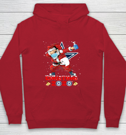 Dallas Cowboys Funny Santa Claus Dabbing Christmas 2020 NFL Youth Hoodie 7