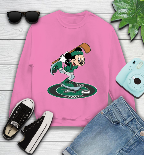 NHL Hockey Dallas Stars Cheerful Mickey Disney Shirt Youth Sweatshirt 6