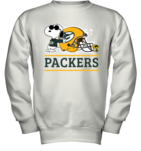 The Green Bay Packers Joe Cool And Woodstock Snoopy Mashup Youth Sweatshirt