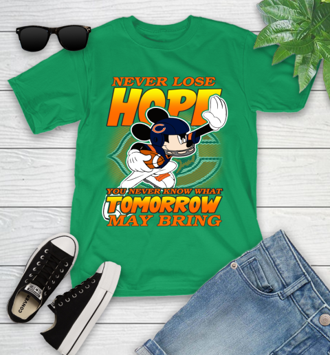Chicago Bears NFL Football Mickey Disney Never Lose Hope Youth T-Shirt 8