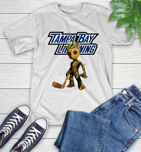 Tampa Bay Lightning NHL Hockey Groot Marvel Guardians Of The Galaxy T-Shirt