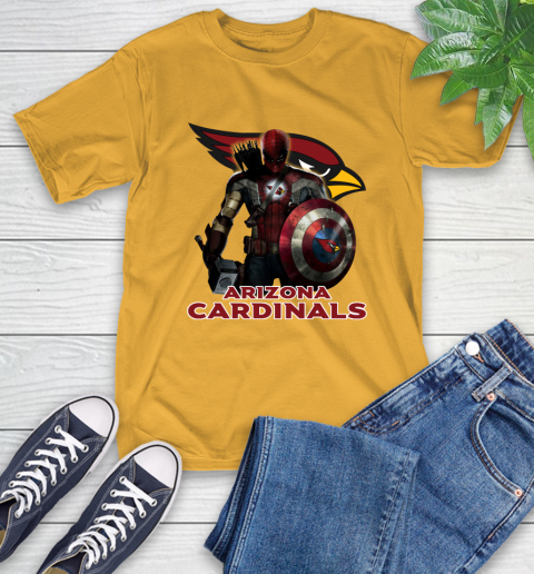 NFL Captain America Thor Spider Man Hawkeye Avengers Endgame Football Arizona Cardinals T-Shirt 3