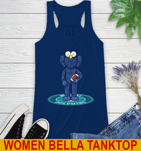 NFL Football Miami Dolphins Kaws Bff Blue Figure Shirt Racerback Tank 9