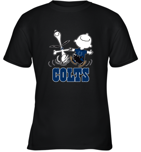 Snoopy And Charlie Brown Happy Indianapolis Colts Fans Youth T-Shirt