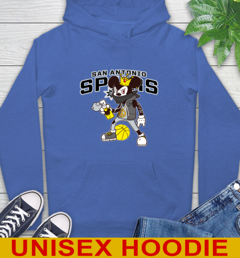 San Antonio Spurs NBA Basketball Mickey Peace Sign Sports Hoodie 9