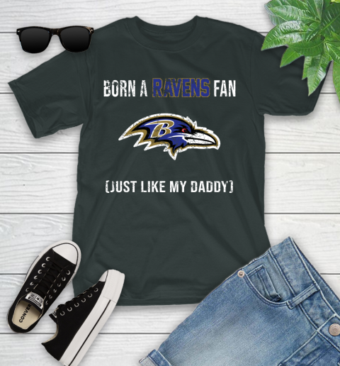 NFL Baltimore Ravens Football Loyal Fan Just Like My Daddy Shirt Youth T-Shirt 5