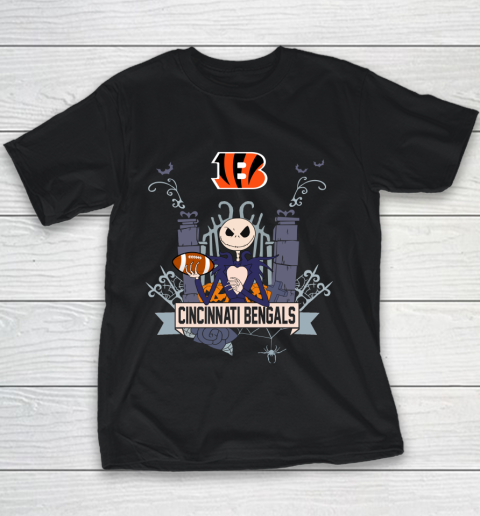 NFL Cincinnati Bengals Football Jack Skellington Halloween Youth T-Shirt