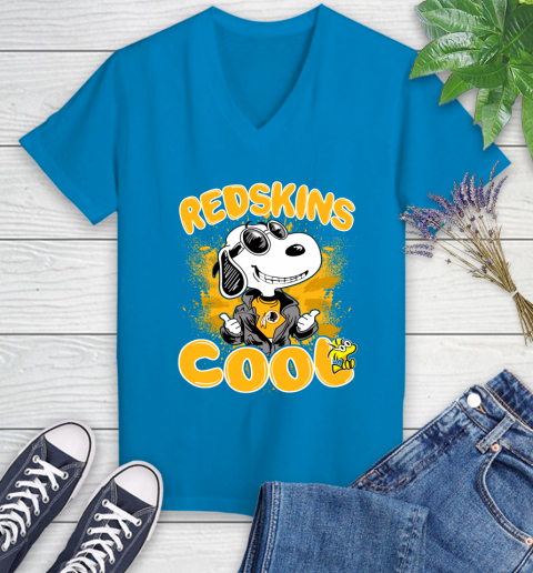 NFL Football Washington Redskins Cool Snoopy Shirt Women's V-Neck T-Shirt 5