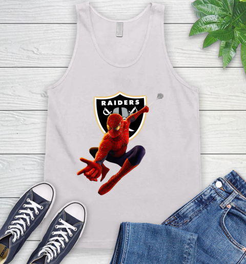 NFL Spider Man Avengers Endgame Football Oakland Raiders Tank Top