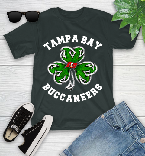 NFL Tampa Bay Buccaneers Three Leaf Clover St Patrick's Day Football Sports Youth T-Shirt 6