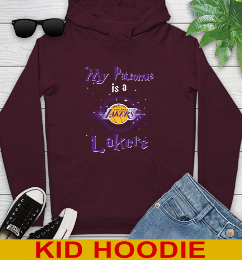 NBA Basketball Harry Potter My Patronus Is A Los Angeles Lakers Youth Hoodie - Image 8