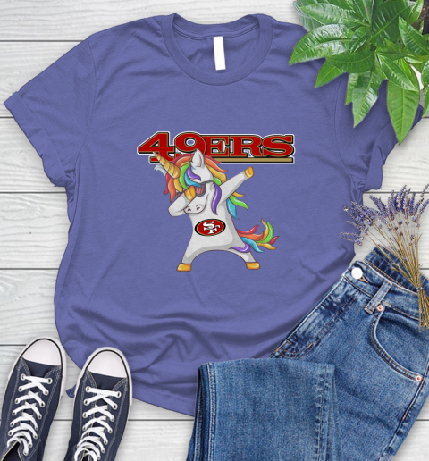 San Francisco 49ers NFL Football Funny Unicorn Dabbing Sports Women's T-Shirt 11