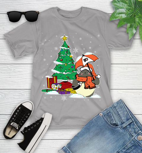 Philadelphia Flyers NHL Hockey Cute Tonari No Totoro Christmas Sports Youth T-Shirt 4