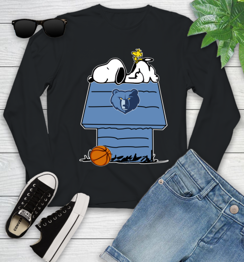 Memphis Grizzlies NBA Basketball Snoopy Woodstock The Peanuts Movie Youth Long Sleeve 2