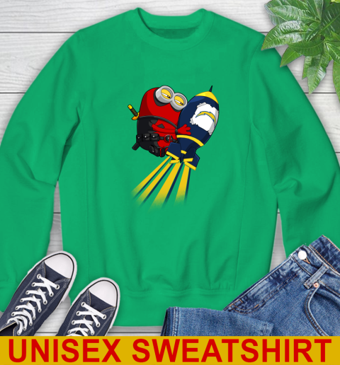 NFL Football Los Angeles Chargers Deadpool Minion Marvel Shirt Sweatshirt 8