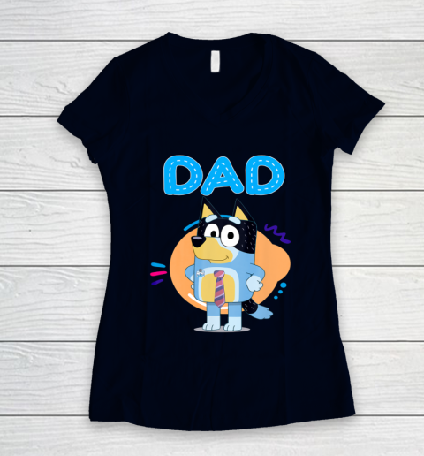 Bluey Dad Lover Forever Father's Day Women's V-Neck T-Shirt 3