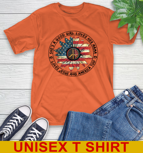 America sunflower she's a good girl loves her mama shirt 3