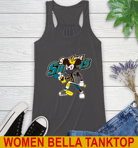San Jose Sharks NHL Hockey Mickey Peace Sign Sports Racerback Tank 13 San Jose Sharks NHL Hockey Mickey Peace Sign Sports Racerback Tank - Image 13