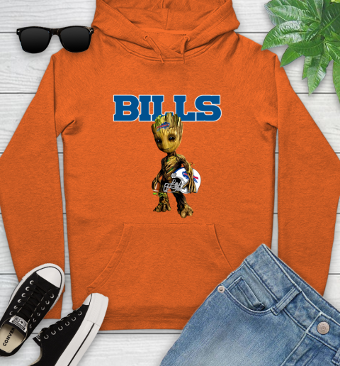 Buffalo Bills NFL Football Groot Marvel Guardians Of The Galaxy Youth Hoodie 5