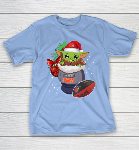 Cleveland Browns Christmas Baby Yoda Star Wars Funny Happy NFL T-Shirt 11