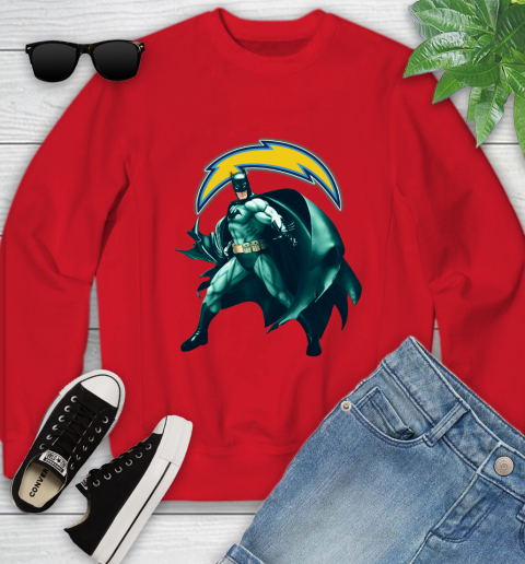NFL Batman Football Sports Los Angeles Chargers Youth Sweatshirt 9