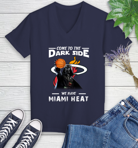 NBA Come To The Dark Side We Have Miami Heat Star Wars Darth Vader Basketball Women's V-Neck T-Shirt 12