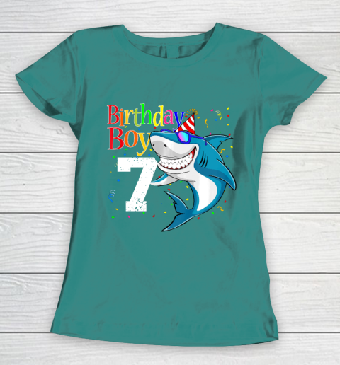 Kids 7th Birthday Boy Shark Shirts 7 Jaw Some Four Tees Boys 7 Years Old Women's T-Shirt 10