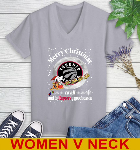 Toronto Raptors Merry Christmas To All And To Raptors A Good Season NBA Basketball Sports Women's V-Neck T-Shirt 4