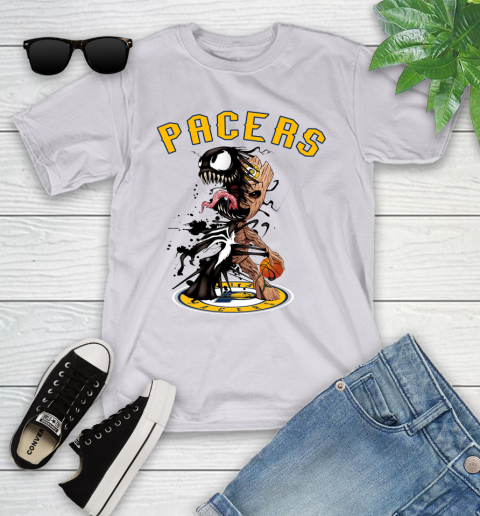 NBA Indiana Pacers Basketball Venom Groot Guardians Of The Galaxy Youth T-Shirt 4