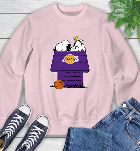 Los Angeles Lakers NBA Basketball Snoopy Woodstock The Peanuts Movie Sweatshirt 9