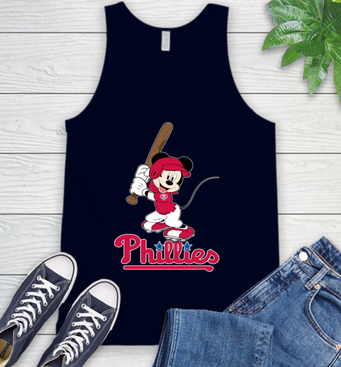 MLB Baseball Philadelphia Phillies Cheerful Mickey Mouse Shirt Tank Top 3