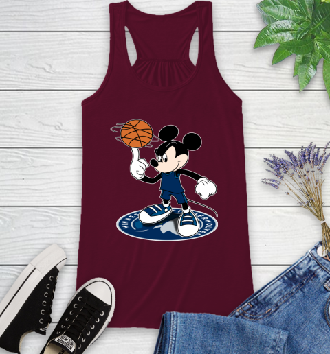 NBA Basketball Minnesota Timberwolves Cheerful Mickey Disney Shirt Racerback Tank 3