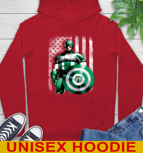 Boston Celtics NBA Basketball Captain America Marvel Avengers American Flag Shirt Hoodie 10