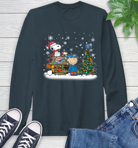 Oklahoma City Thunder NBA Basketball Christmas The Peanuts Movie Snoopy Championship Long Sleeve T-Shirt 9