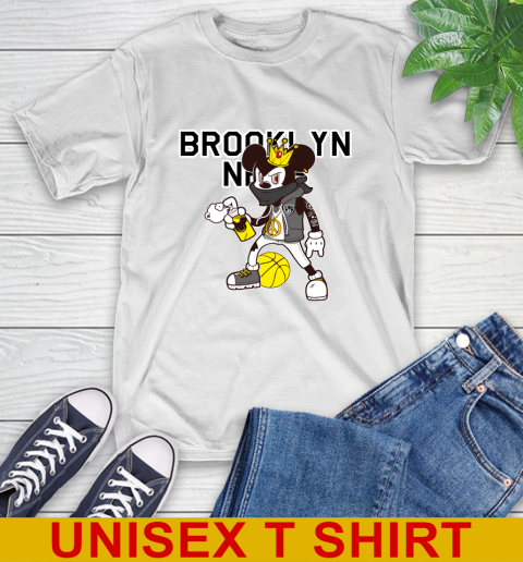 Brooklyn Nets NBA Basketball Mickey Peace Sign Sports T-Shirt