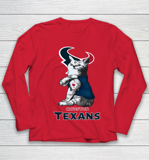 NFL Football My Cat Loves Houston Texans Youth Long Sleeve 8