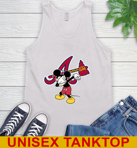 Atlanta Braves MLB Baseball Dabbing Mickey Disney Sports Tank Top