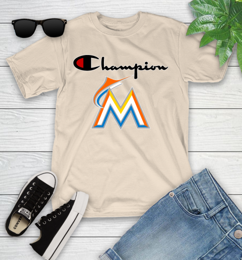 MLB Baseball Miami Marlins Champion Shirt Youth T-Shirt 9