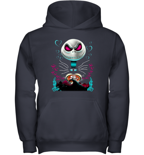 NFL San Francisco 49ers Football Jack Skellington Halloween Youth Sweatshirt