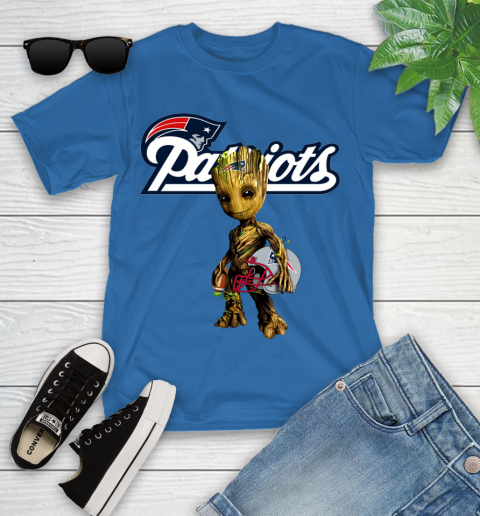 New England Patriots NFL Football Groot Marvel Guardians Of The Galaxy Youth T-Shirt 9