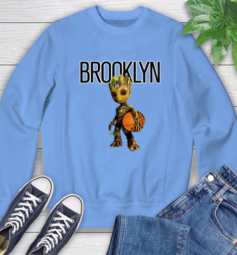Brooklyn Nets NBA Basketball Groot Marvel Guardians Of The Galaxy Sweatshirt 11