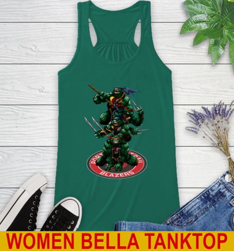 NBA Basketball Portland Trail Blazers Teenage Mutant Ninja Turtles Shirt Racerback Tank 7