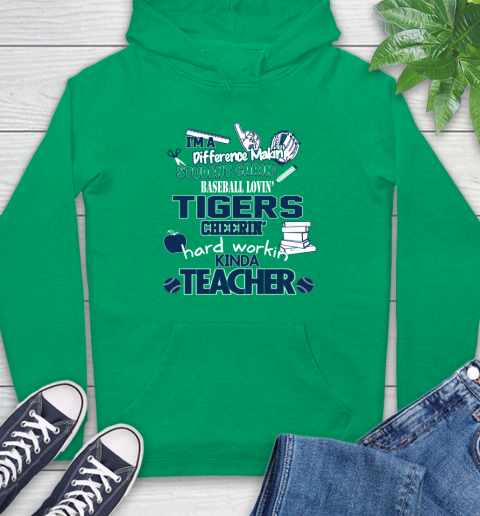 Detroit Tigers MLB I'm A Difference Making Student Caring Baseball Loving Kinda Teacher Hoodie 8