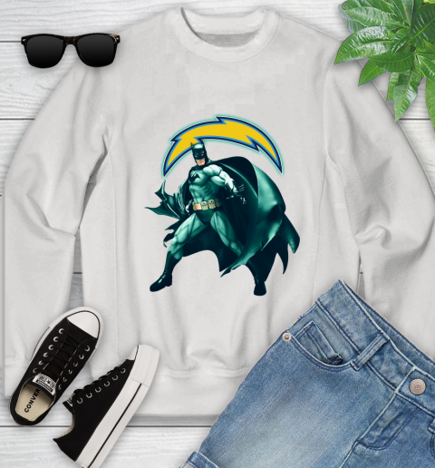 NFL Batman Football Sports Los Angeles Chargers Youth Sweatshirt